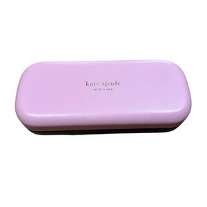 Kate Spade Pink Green Glasses Sunglasses Case Leather "So Happy To See You"